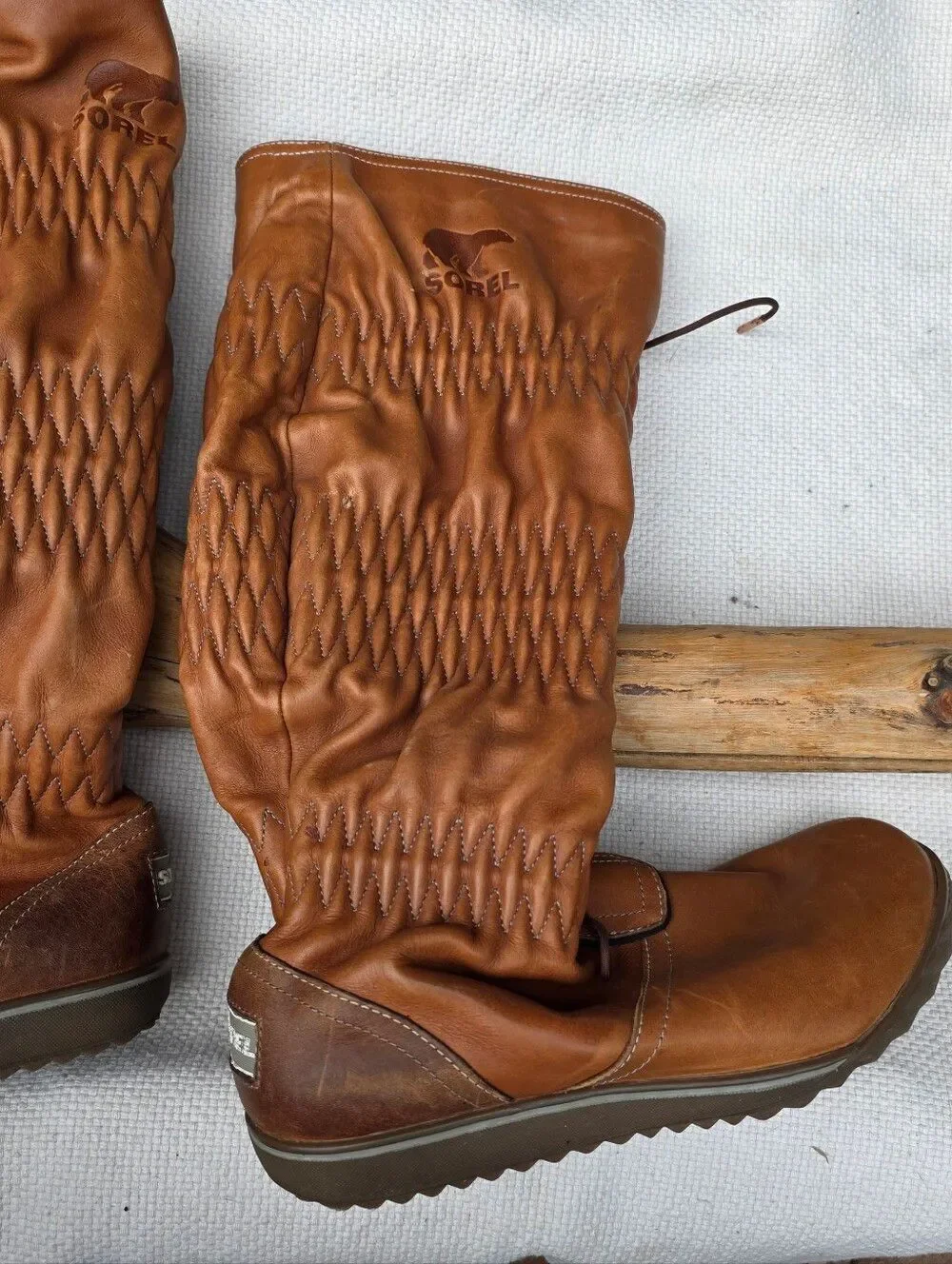Sorel Firenze tall leather boots tobacco